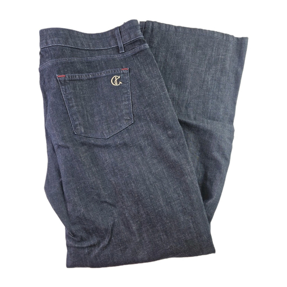 CJ by Cookie Johnson Denim - CJ by Cookie Johnson Womens Dark Wash 5 Pocket Grace Bootcut Denim Blue Jeans 38